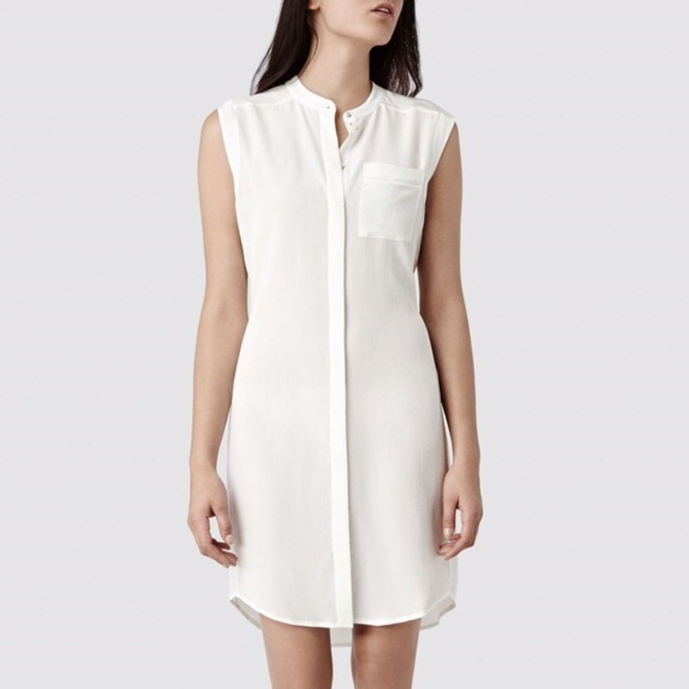 All Saints 100% silk white Luna Shirt Tunic